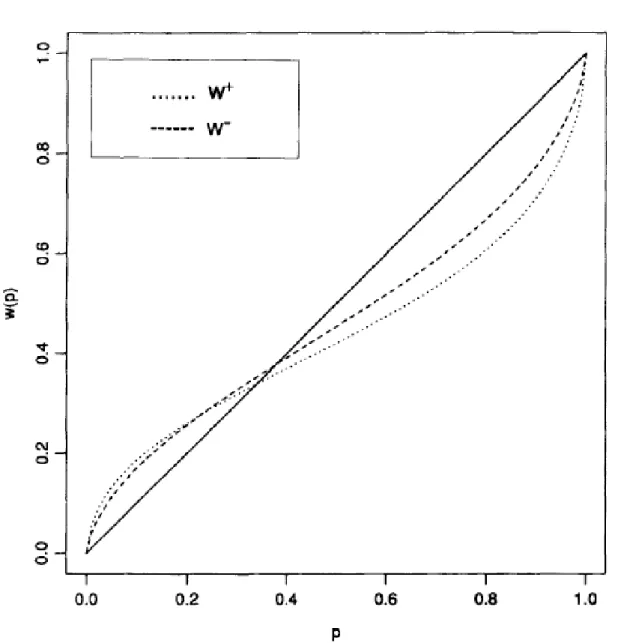 Figure 1. Weighting function for gains and losses. 