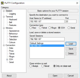 Figura 4.3 - Cliente SSH, Putty 