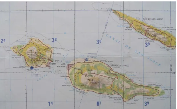 Figura 9 Localização do aeroporto do Pico (JOG, 1974) 