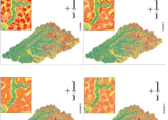 Figure 5 – Units geomorphometric I to VI in the Ibirapuitã basin.