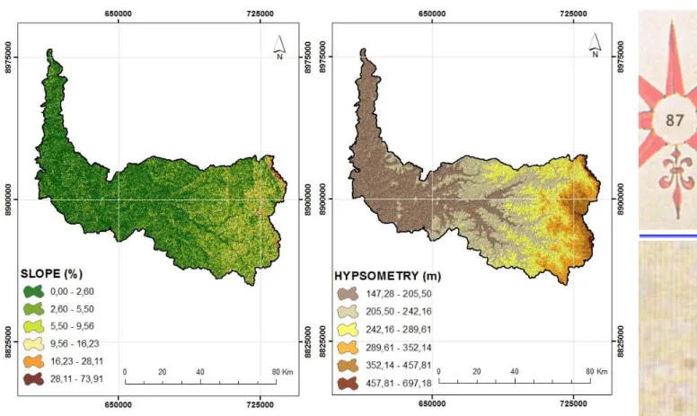 Figure 1 - Hypsometry and slope of the Coco River Basin.