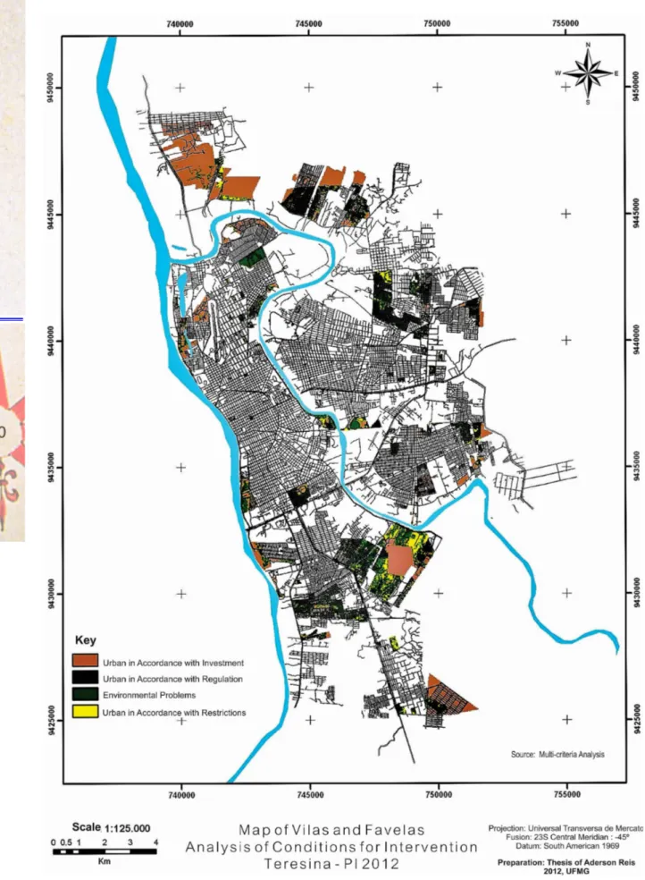 Figure 8 - Map showing Conditions for Interventions inserted in areas of existing vilas and favelas