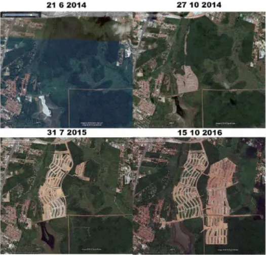 Figure 9 - Étapes de la construction de la cité Luis Gonzaga Source: Google Earth