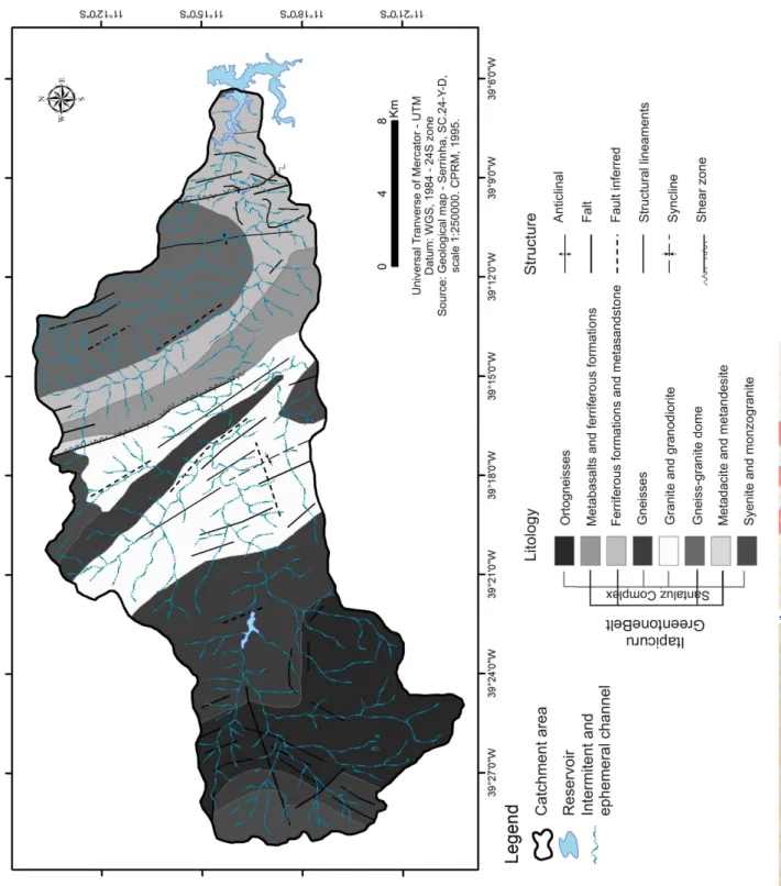 Figure 1 – A geological outline of the Hydrographic Basin of the Bom Sucesso River.