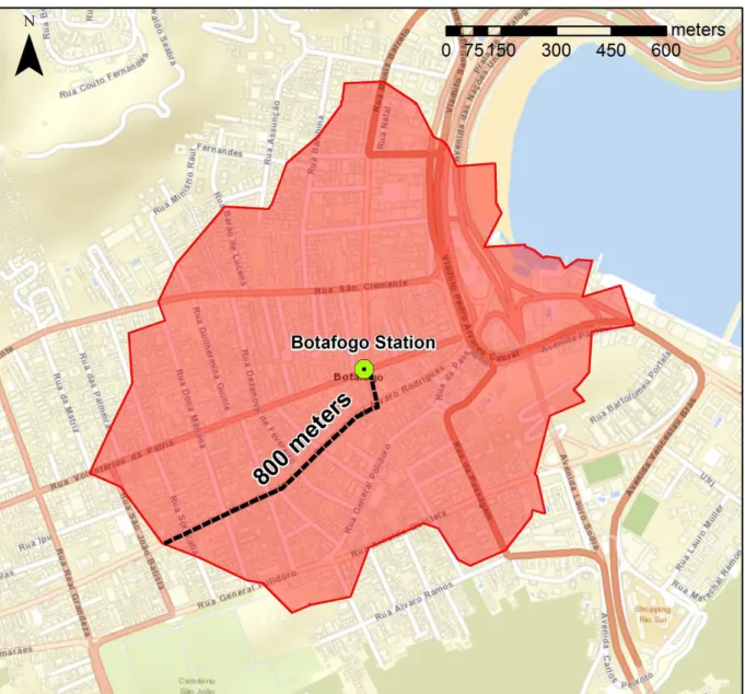 Figure 4 - Coverage area of Botafogo subway station