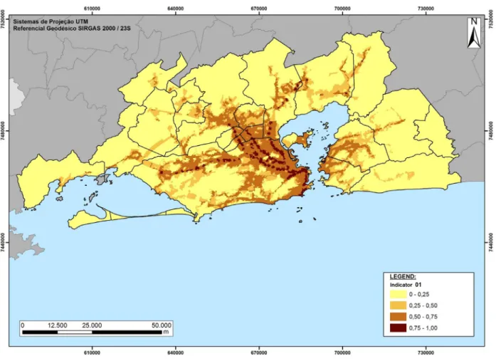 Figure 5 - Map of results obtained for Indicator 1.