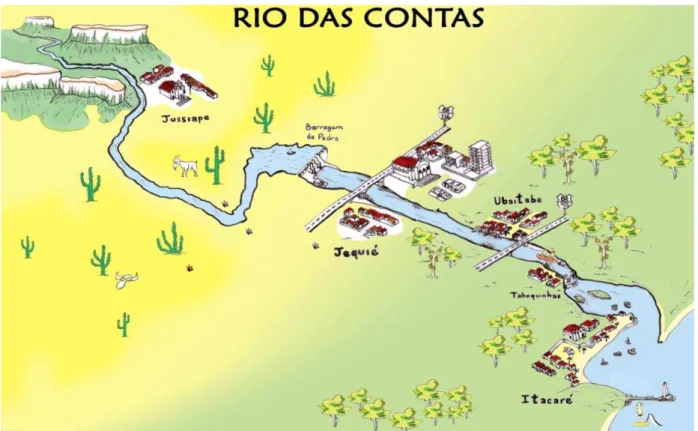Figura 1 - Imagem pictórico-poética do rio das Contas, Bahia.