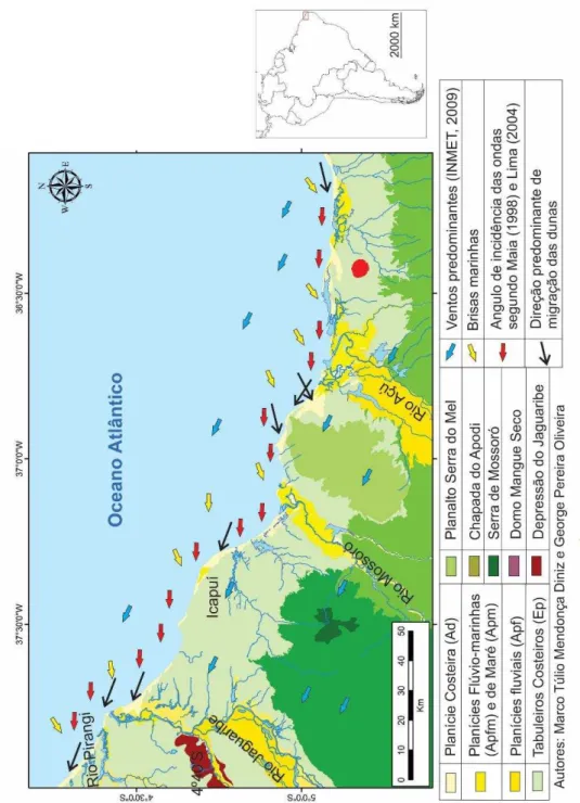 Figura 1 - Mapa de Geomorfologia da Costa Branca ou Costa do Sal e adjacências.