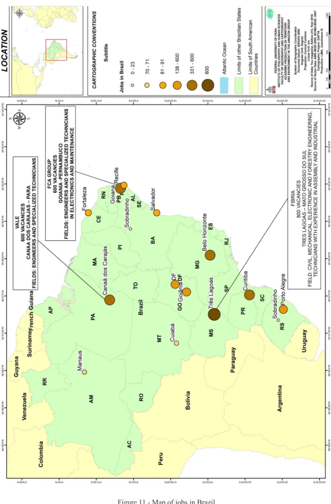 Figure 11 - Map of jobs in Brazil