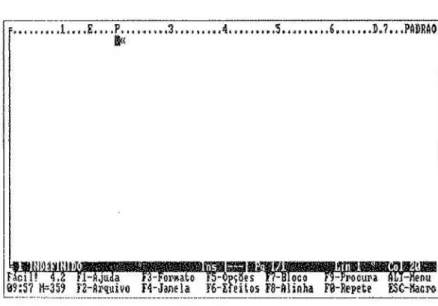 Figura 1 — A tela inicial do processador de textos Fácil 4.2