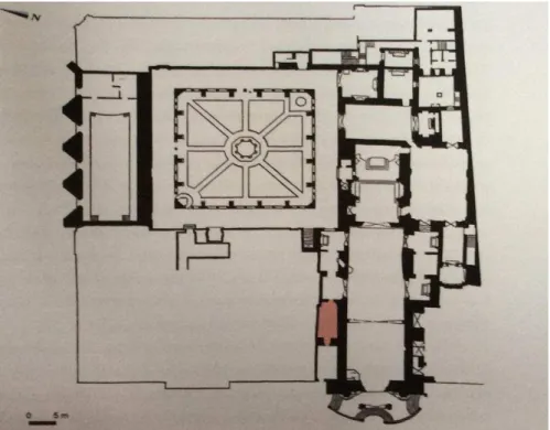 Fig. 4  –  Floor Plan of the current Monastery of Santa Cruz in Coimbra, executed by the General Directorate of  National Buildings and monuments