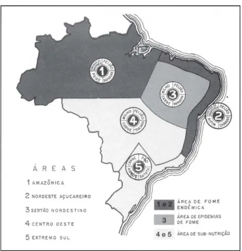 Figura 1: Mapa das áreas alimentares do Brasil