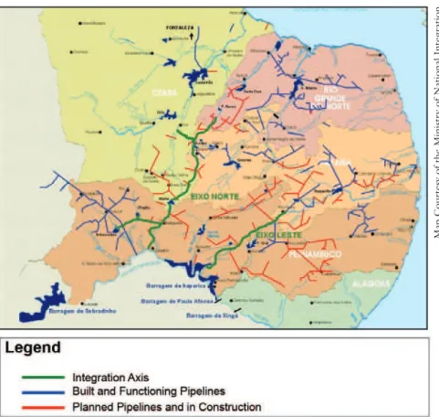 Figure 11 – General conception of the project – axes, dams, reservoirs. 