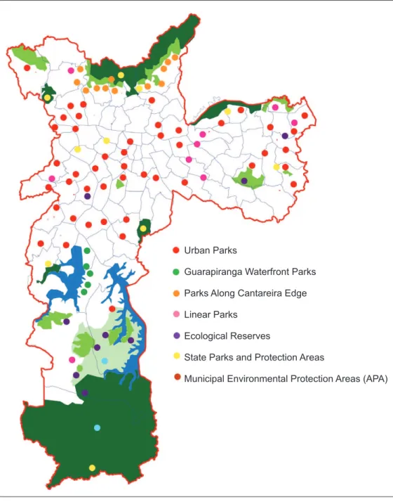 Figure 2 – Public parks and protection areas located in the city of São Paulo.