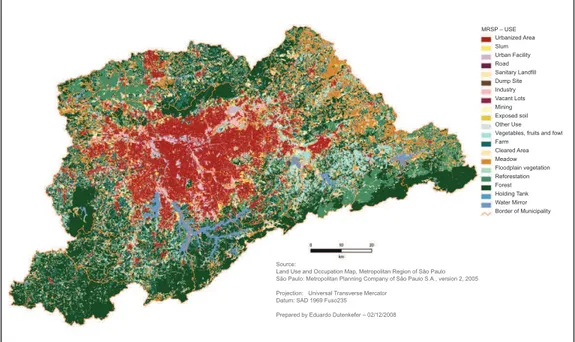 Figure 1 – Map of land use and occupation, Metropolitan Region of São Paulo.