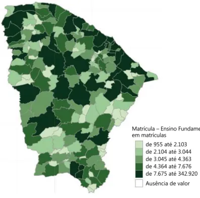 Figura 1. Número de matrículas no Ensino Fundamental no Estado do Ceará. 