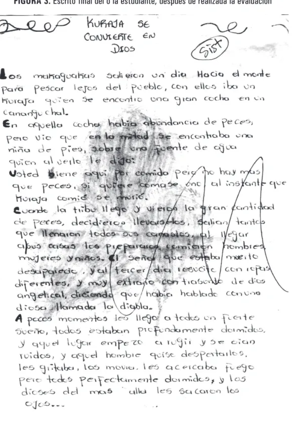FIGURA 3. Escrito final del o la estudiante, después de realizada la evaluación