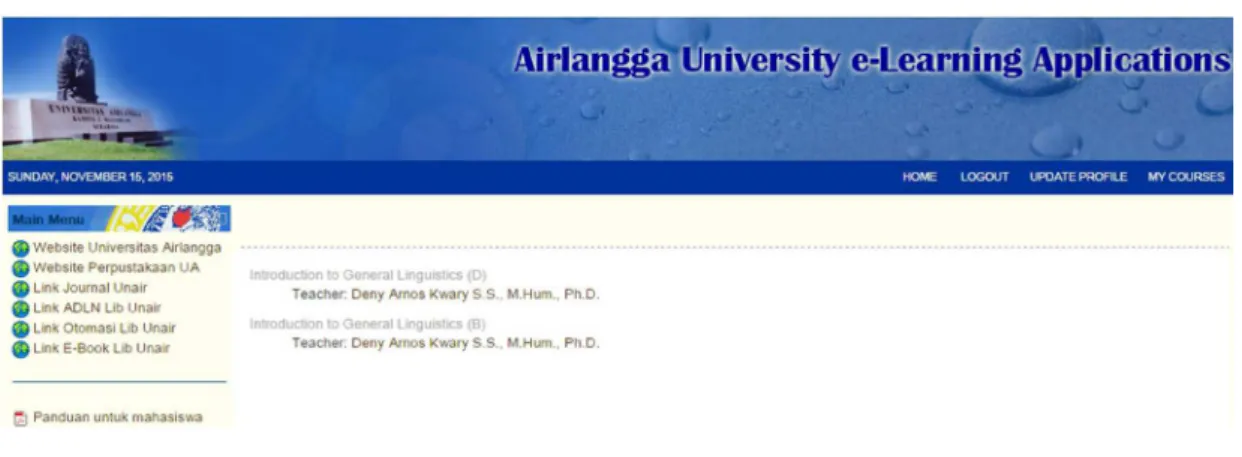 Figure 1- Screenshot of AULA’s web page.