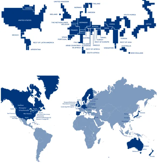 Figure 2 – Global Map of Research Investments and Biotech Hotspots