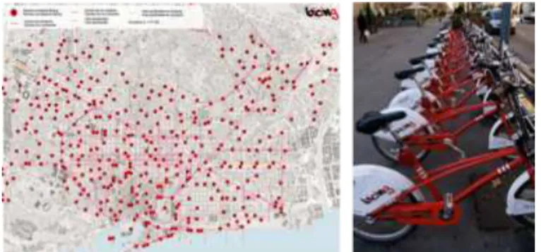 Figura 1 - Mapa de las estaciones de Bicing distribuidas en toda la ciudad.  