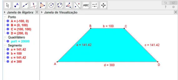 Figura 6 - Tela do arquivo anexado por Sidney em sua postagem na Tarefa do Módulo 1  Fonte: 8ª edição do Curso de GeoGebra 