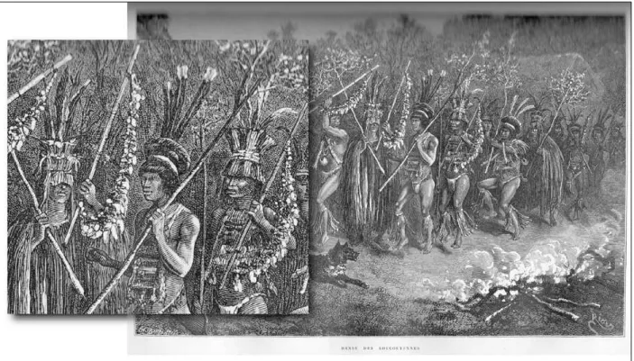 Figure 5. “Dance of the Roucouyennes”. Engraving by Edouard Riou, published in Jules Crevaux (1883, p