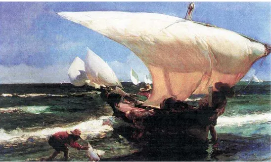 Figura 8 – Joaquín Sorolla y Bastida, En la costa de Valencia, óleo sobre tela, 57,5cm x 88cm.