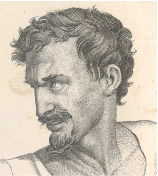 Figura 7 – Detalhe da prancha IV, representando o Ódio (d´après A mulher adúltera, de  Poussin) do livro Des Passions et de leur expression générale et particulière sous le rapport  des beaux-arts (1804)