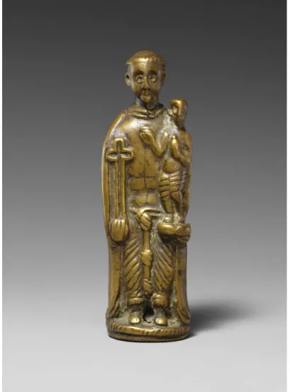 Figura 7 − Figura de Santo Antônio. Reino do Congo, possivelmente do século 18 - 19. Latão, altu- altu-ra: 10 cm
