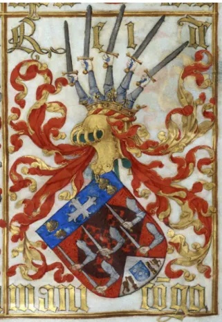 Figure 3 − Rei de Manicongo, Coat  of Arms of the King of Kongo.  An-tónio Godinho. Livro da nobreza  e perfeiçam das armas
