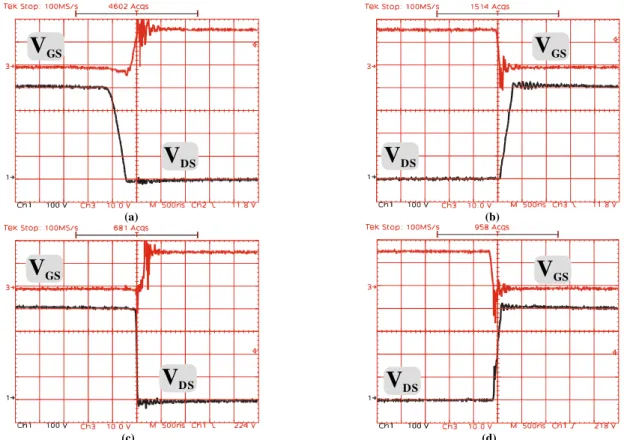 Fig. 8 shows the most relevant experimental waveforms  obtained from the ZVT PWM boost converters with SAAS  prototypes