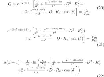Figure 3 presents a sequence of iterations in the calculation of factor α, using the logarithm method, observing the  con-dition d » h (r ∼ = d) and considering the following  param-eters: