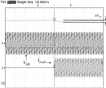 Figure 12: Top trace: DC voltage (50 V/div). Middle trace: