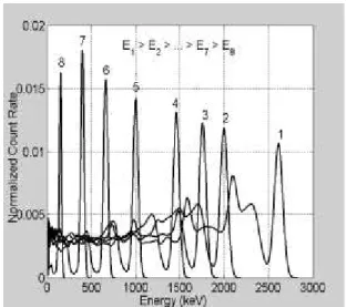 Figure 9 – Examples of normalized response functions for different energies.