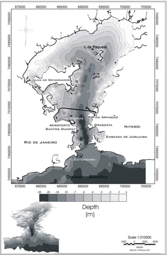 Figure 2 – The bathymetric map of the Guanabara Bay.