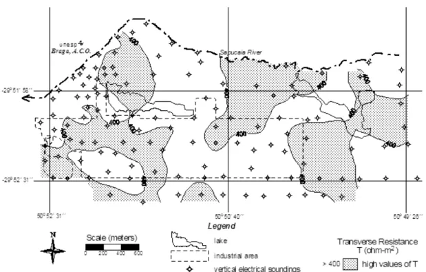Figure 7 – Transverse resistance map – sand 1 (unconfined aquifer).