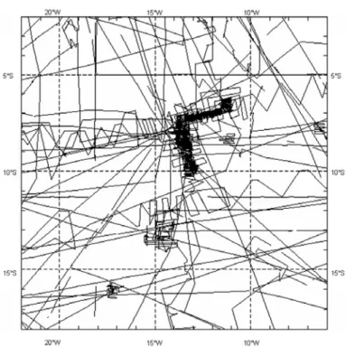 Figure 2 – Track lines of bathymetric surveys from the GEODAS database.