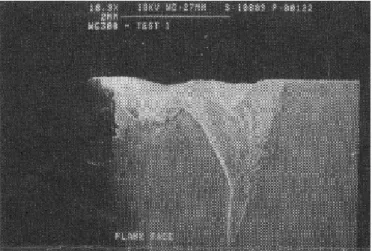 Figure 22. Severe notching at the depth of cut region of a ceramic tool  after machining Inconel 901