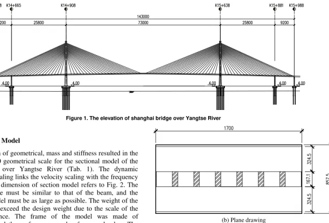 Figure 1. The elevation of shanghai bridge over Yangtse River 