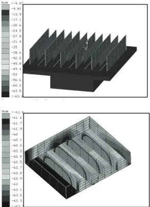 Figure 8. Steady state cold case temperature maps on the internal (above)  and external (bellow) stages of VESPAR