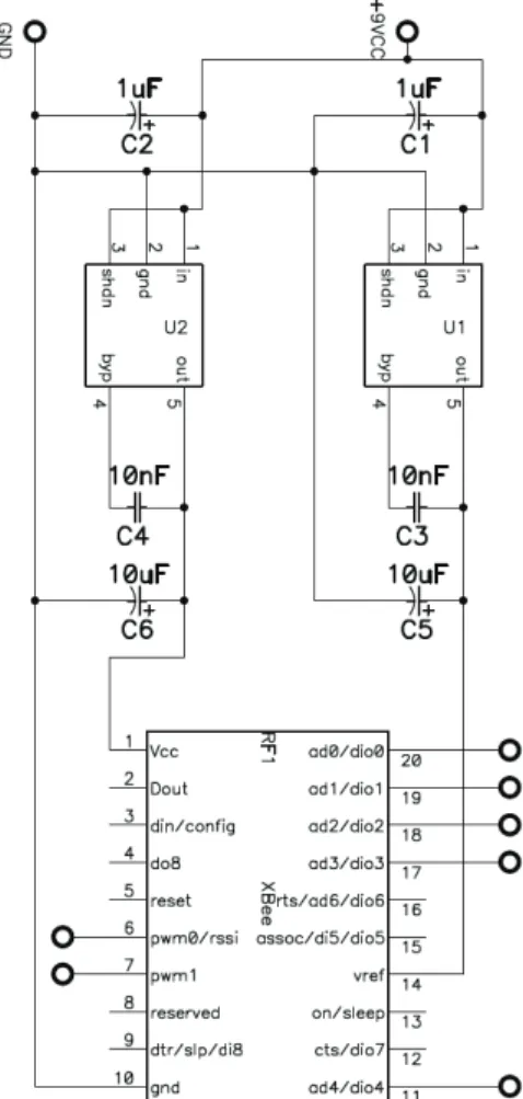 Figure 5. Printed circuit to regulate voltage in the remote unit. 