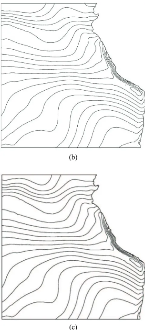 Figure A1. Calculated SST distribution at end March using: a) Mesh of   2369 nodes and 4455 elements b) Mesh of 2613 nodes and 4936 elements; 