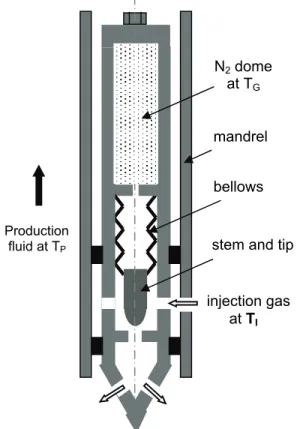 Figure 2. Schematic view of the GLV in the side pocket mandrel. 
