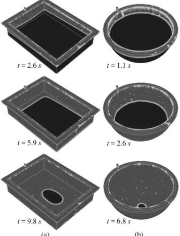Figure  12.  LRTM  processes:  (a)  Rectangular  box  filling  and  (b)  Spherical  shell filling