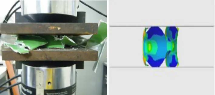 Figure 15. Collapse modes for experimental test vs. FEA results.