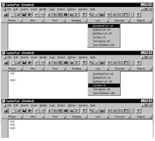Figure 2 - Affordances of items on the TAG BAR