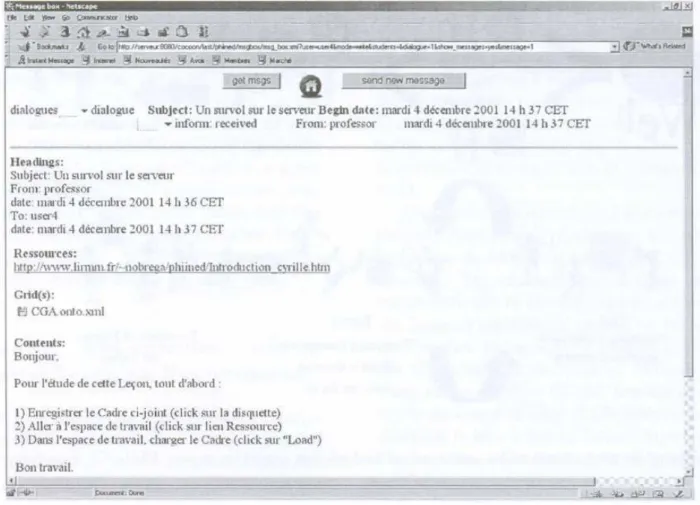 Figure 13: Learner’s Message box: Message asking him/her to   begin the study of Lesson 1