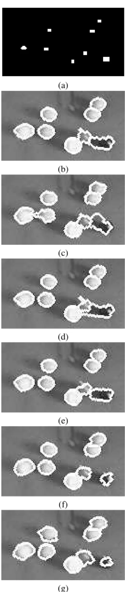 Figure 7. Second Experiment - Billiard Balls: (a) Origi- Origi-nal Image. (b-e) Gradients I to IV 