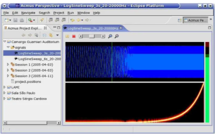 Figure 6. Audio player showing a logarithmic sine sweep.