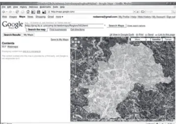 Figure 4. Google accessing data from WebMAPS in KML format.